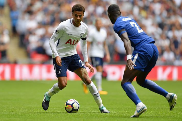 Dele Alli í leik Tottenham og Chelsea á Wembley á sunnudaginn.