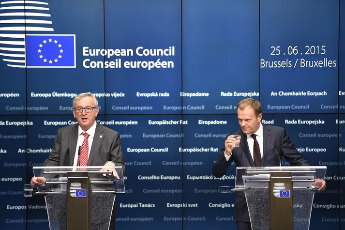 Jean-Claude Juncker, forseti framkvæmdastjórnar Evrópusambandsins, og forseti leiðtogaráðs Evrópusambandsins, Donald Tusk.