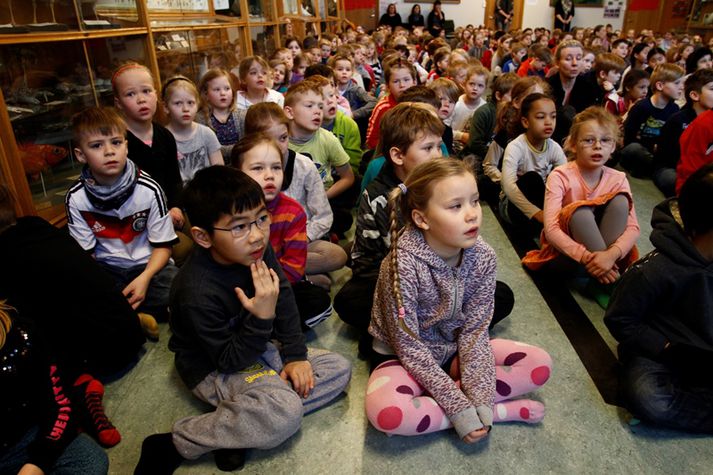 Börn í Laugarnesskóla.