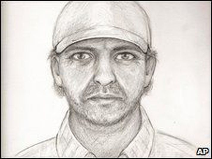 Lögreglan sendi frá sér teikningu sem byggð var á framburði vitna.