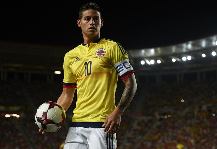 James Rodriguez er fyrirliði kólumbíska landsliðsins.