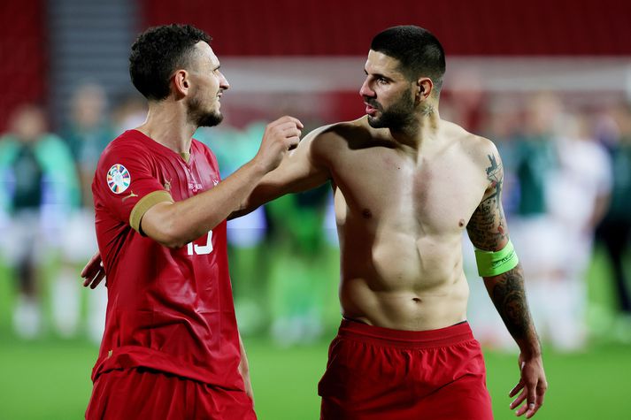 Aleksandar Mitrovic tók skotskóna með sér til Kaunas. 