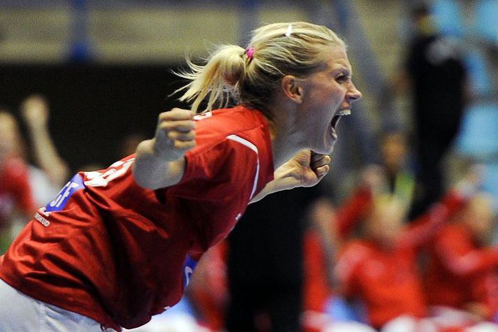 Ann Grete Nørgaard bjargaði danska liðinu í 16 liða úrslitunum.