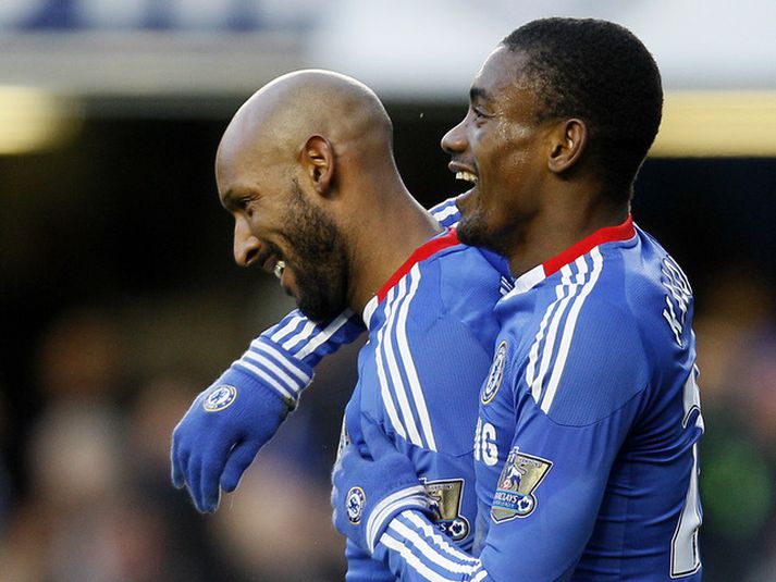 Nicolas Anelka fagnar marki með Salomon Kalou.