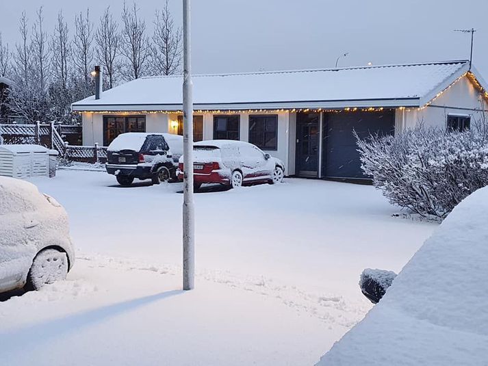 Fréttaritari okkar á Suðurlandi tók þessa mynd á Selfossi í morgun.