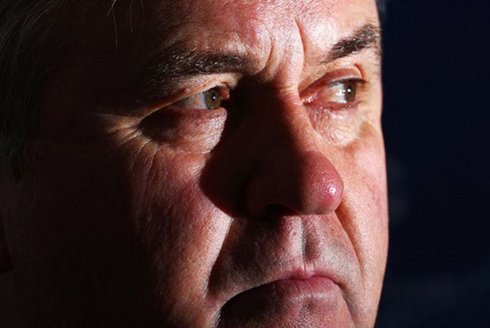 Hiddink var þungur á brún eftir leikinn í dag.