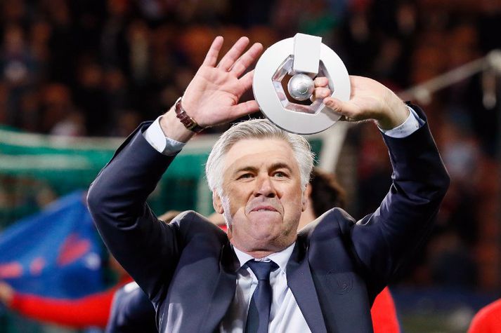Ancelotti og félagar fögnuðu meistaratitlinum á laugardagskvöldið.