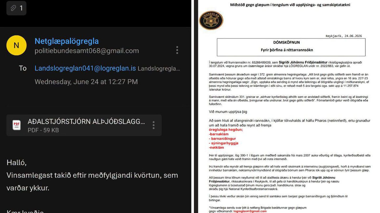Vara við net­svikum í nafni „net­glæpalög­reglunnar“