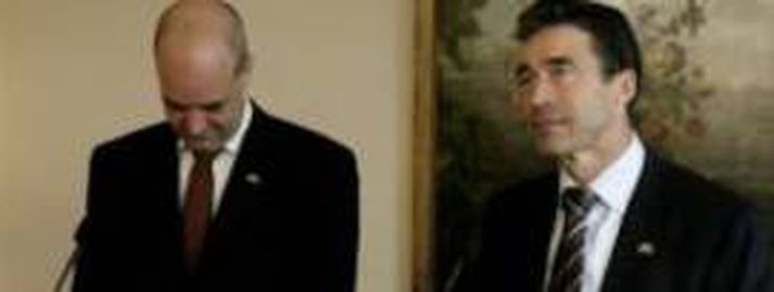 Anders Fogh Rasmussen og Fredrik Reinfeldt í Kaupmannahöfn í dag