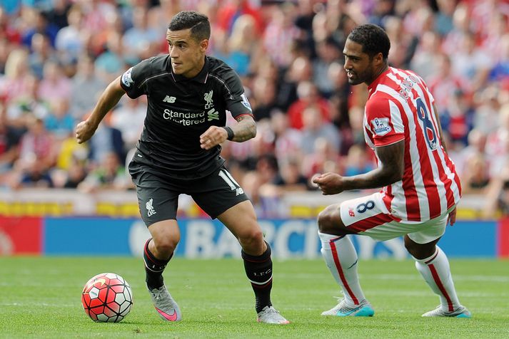 Coutinho steig upp í leik liðsins gegn Stoke og skoraði sigurmark Liverpool.