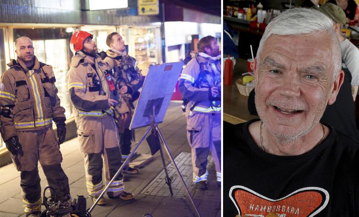 Tómas Tómasson á Búllunni hælir slökkviliðsmönnum fyrir rösklega framgöngu þegar eldur kom upp á Búllunni í Bankastræti.