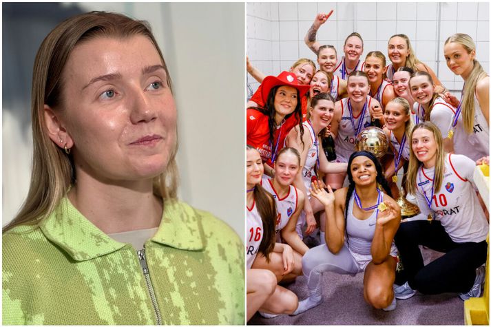 Nokkrum klukkustundum eftir framlengdan oddaleik sem tryggði Haukum Íslandsmeistaratitilinn í körfubolta var fyrirliðinn Þóra Kristín Jónsdóttir mætt til að sinna sinni vinnu sem efnaverkfræðingur hjá Carbon Recycling International.