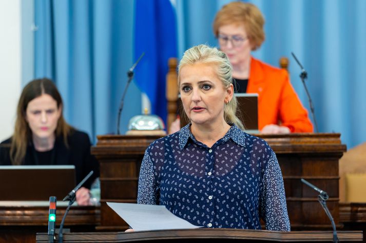 Nanna Margrét Gunnlaugsdóttir þingkona Miðflokksins þótti fulltrúar gömlu ríkisstjórnarinnar heldur fámennir í nótt.