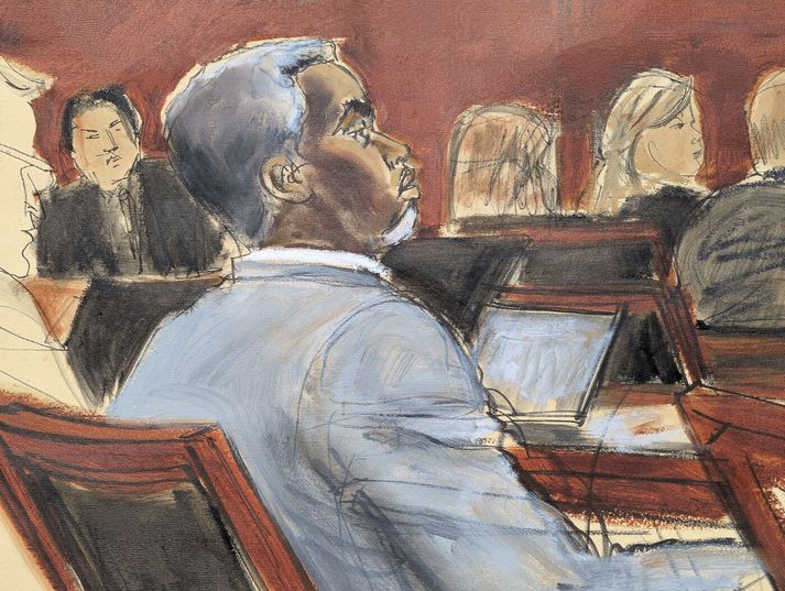 Sean Combs eða Diddy, í dómsal í New York.
