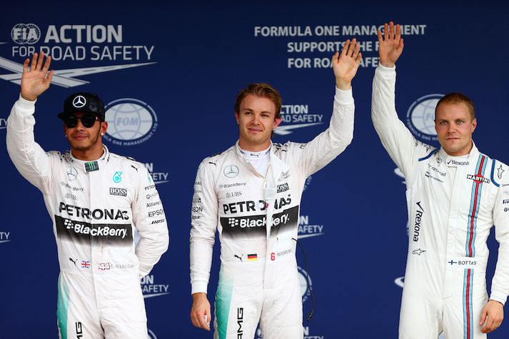 Hamilton, Rosberg og Bottas voru fljótustu menn dagsins.