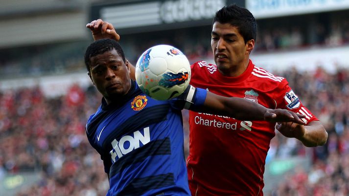 Luis Suárez og Patrice Evra.