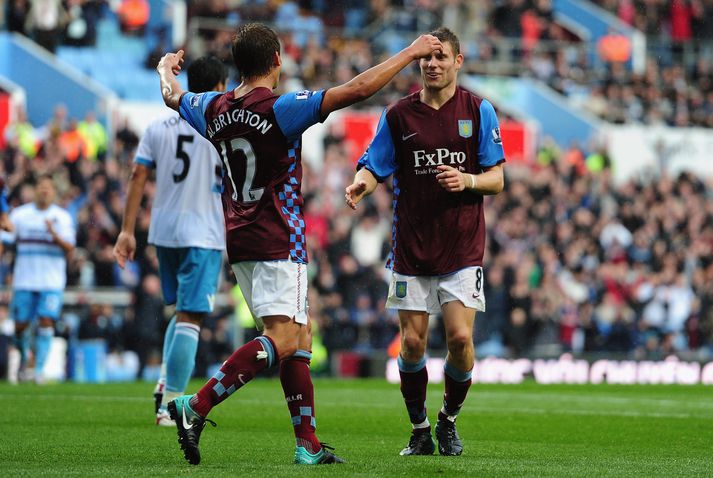 Milner fagnað eftir að hann skoraði gegn West Ham.