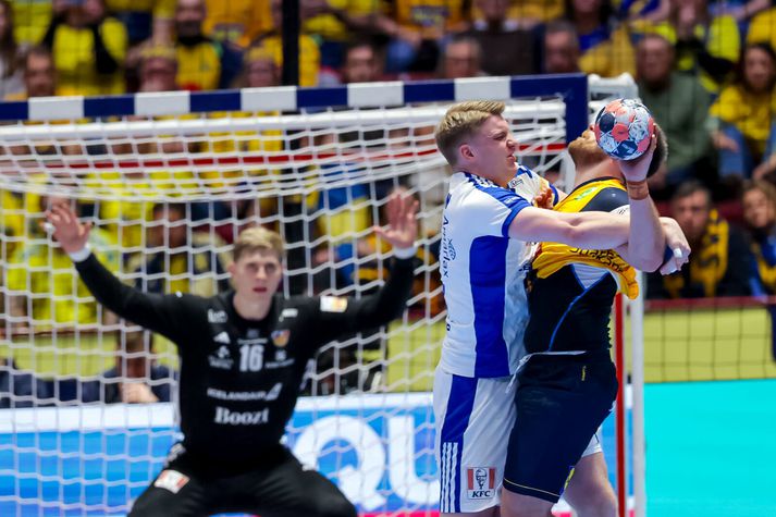 Haukur Þrastarson spilaði mjög góðan varnarleik gegn Svíþjóð. 