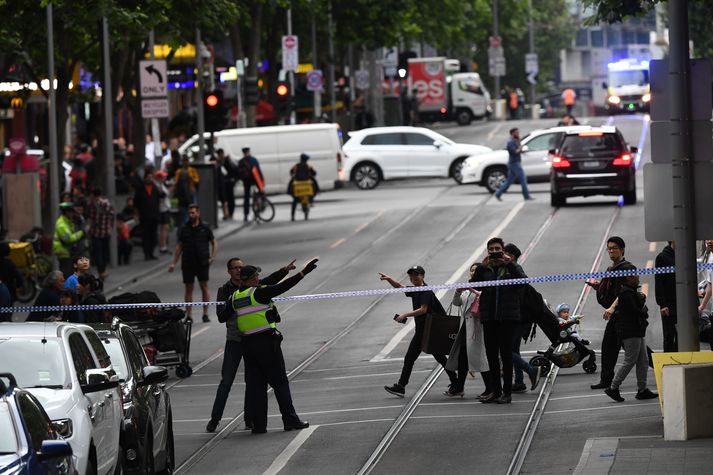 Frá vettvangi í Melbourne.