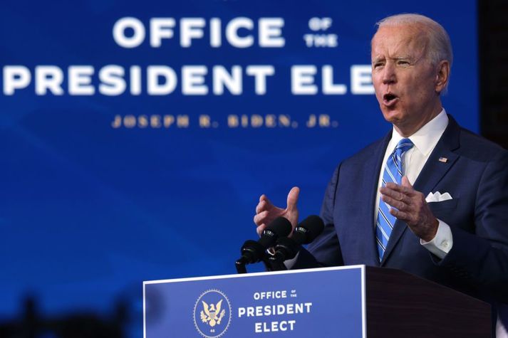 Joe Biden flutti ávarp í gær frá heimaborg sinni, Wilmington í Delaware.