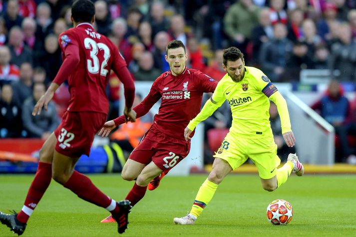 Síðasti Meistaradeildarleikur Lionel Messi var á móti Liverpool á Anfield í undanúrslitunum síðasta vor.