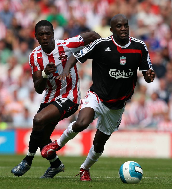 Sissoko skoraði fyrra mark Liverpool í dag.