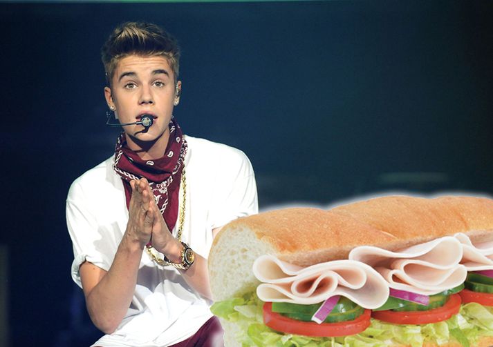 Justin Bieber á Subway i Reykjanesbæ.