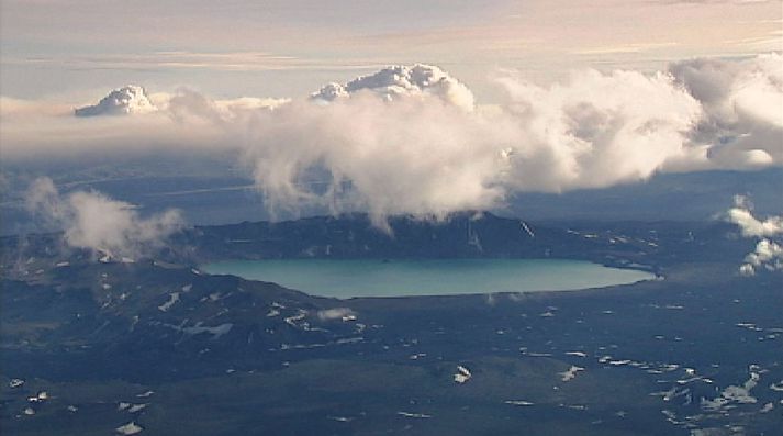 Stærsti skjálftinn í hrinunni varð á laugardag.