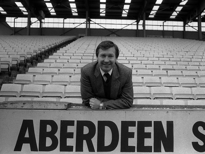Sir Alex Ferguson árið 1983. Sama ár og Aberdeen varð Evrópumeistari.