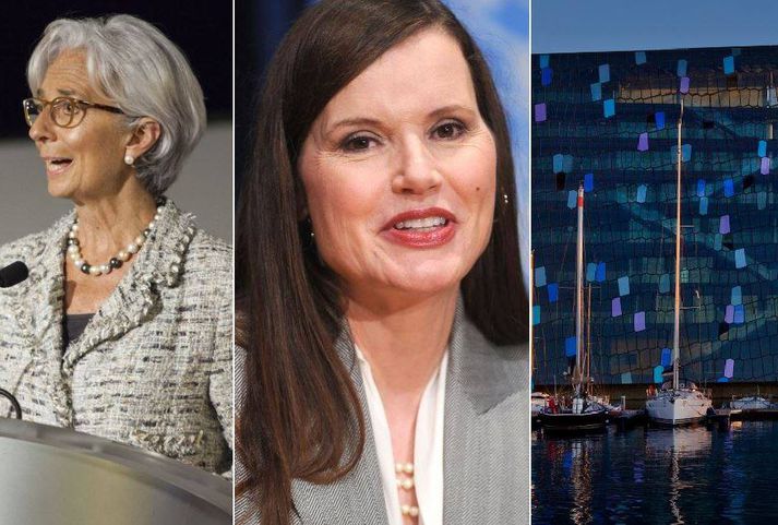 Á meðal þeirra sem taka þátt í ráðstefnunni eru Christine Lagarde og Geena Davis. 