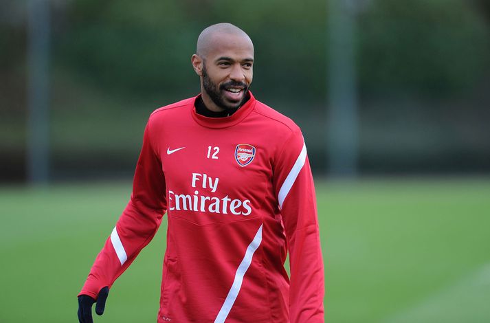 Henry á æfingu með Arsenal.