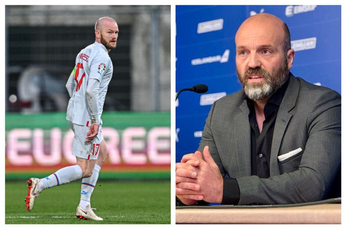 Aron Einar Gunnarsson er mikilvægur hlekkur í landsliðinu að mati Arnars Gunnlaugssonar, sem segir hættu á að leikmenn séu farnir að hugsa um sumarfrí. 