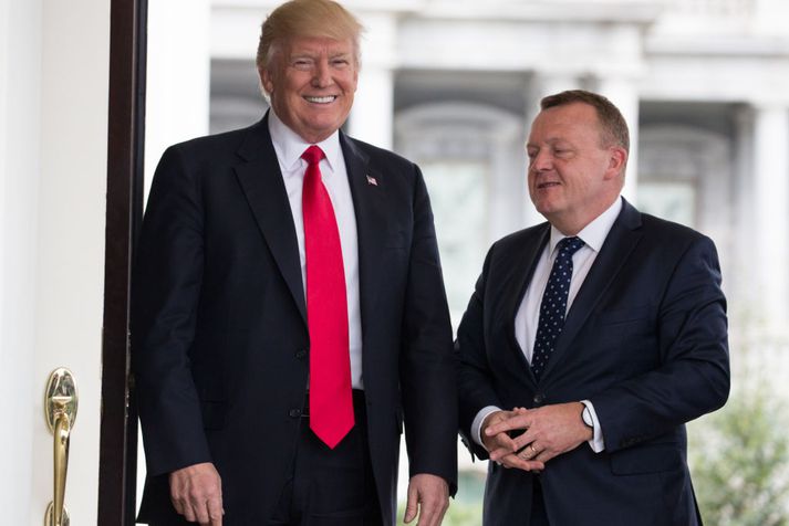 Donald Trump ræðir við Lars Løkke Rasmussen, þáverandi forsætisráðherra Danmerkur, árið 2017.