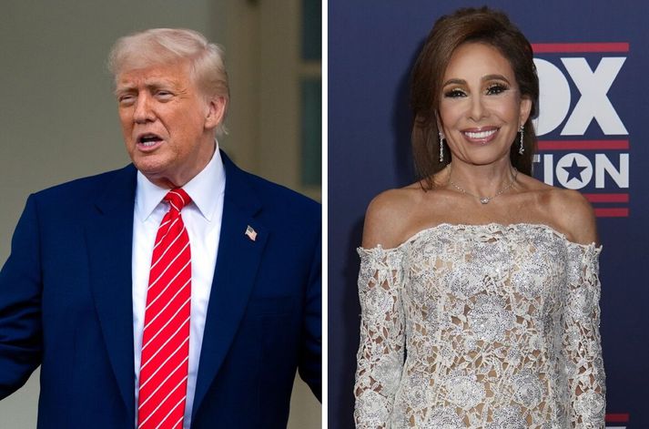 Donald Trump og Jeanine Pirro. Forsetinn hefur gert þáttastjórnandann að ríkissaksóknara í Washington DC.