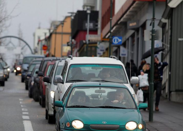Bankastræti, þar sem árásin varð.
