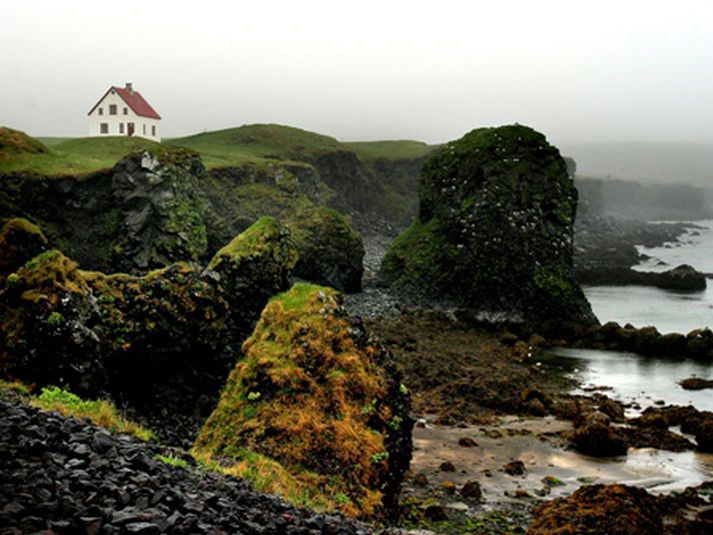 Arnarstapi. Slysið var á veginum milli Arnarstapa og Búða.