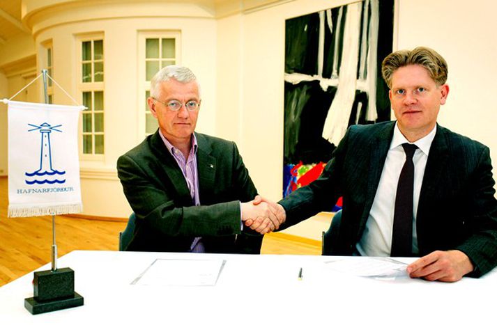 Guðmundur Rúnar Árnason bæjarstjóri Hafnarfjarðar  og Gestur G. Gestsson forstjóri Advania.