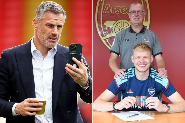 Jamie Carragher snerti viðkvæma taug hjá föður Aarons Ramsdale.
