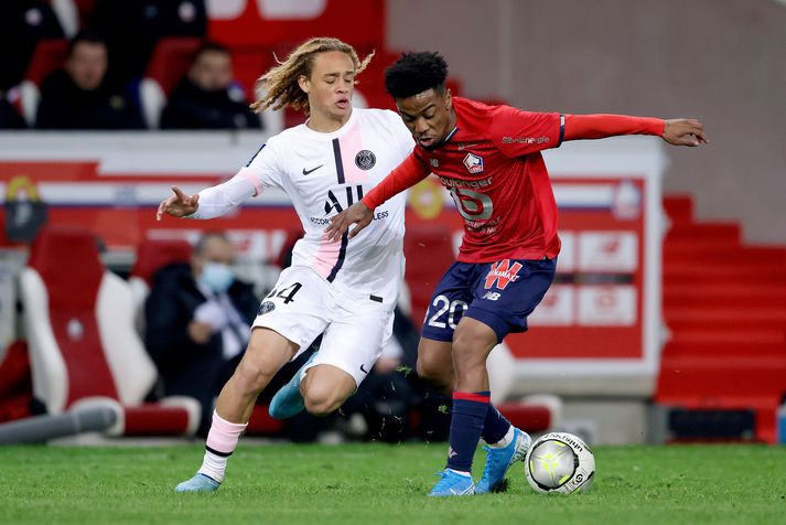 Angel Gomes í leik Lille og Paris Saint Germain á sunnudaginn.