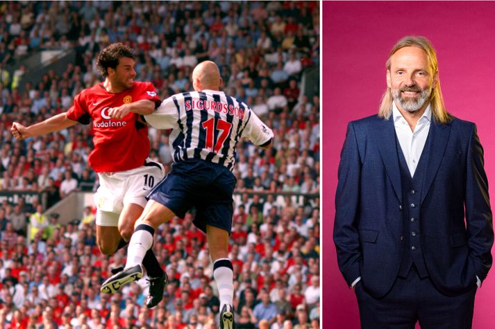 Lárus Orri fékk ærið verkefni í fyrsta leik í ensku úrvalsdeildinni þegar hann tókst á við Ruud van Nistelrooy, David Beckham og fleiri á Old Trafford. Lárus var ekki eins hárfagur í þá daga.