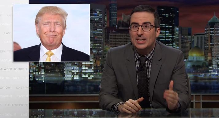 John Oliver afhjúpaði ýmsa vitleysu sem komið hefur frá Donald Trump.