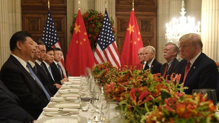 Frá fundi Donalds Trump og Xi Jinping á dögunum.