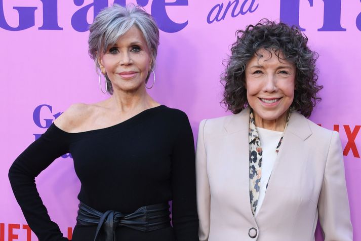 Jane Fonda og Lily Tomlin voru glæsilegar um helgina.