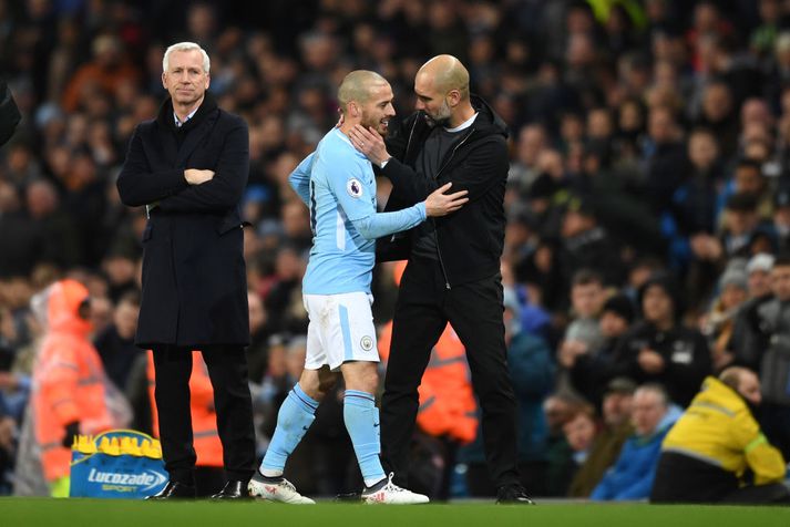 David Silva og Pep Guardiola