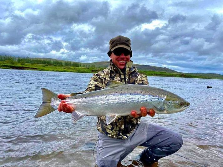 Flottur lax úr Soginu við Ásgarð í morgun