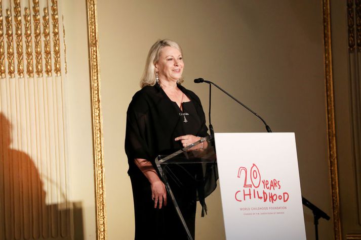 Joanna Rubinstein á samkomu hjá World Childhood Foundation sem Svíadrottning stofnaði á sínum tíma.