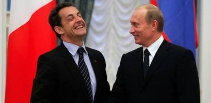 Nicolas Sarkozy og Vladimir Putin.