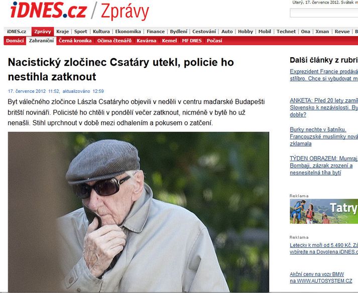 Mál Laszlo Csatary hefur vakið mikla athygli.