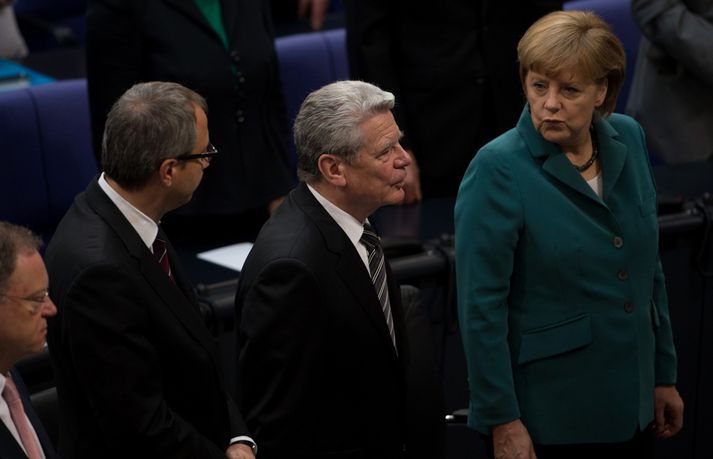 Joachim Gauck forseti og Angela Merkel kanslari á þingi nýverið.