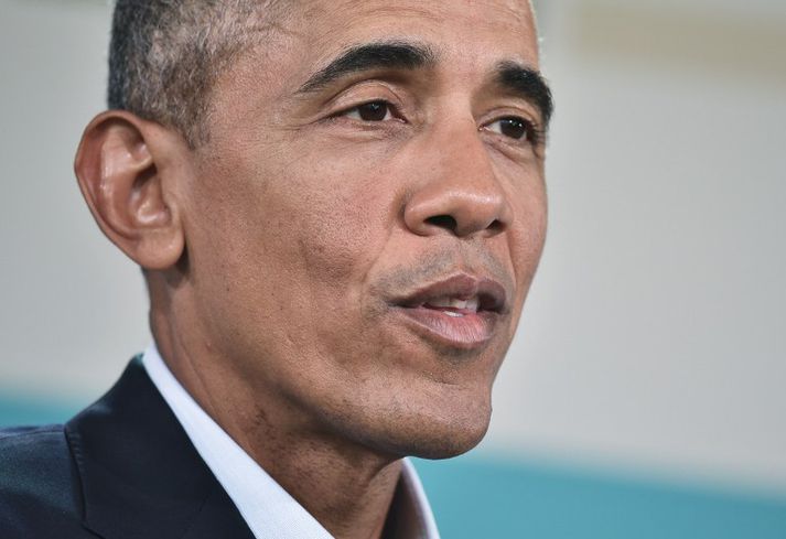 Obama ræddi við blaðamenn á fundi ASEAN-ríkja í Kaliforníu í gær.